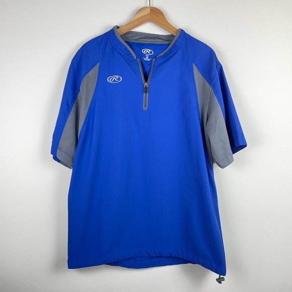 Rawlings Short Sleeve Quarter Zip Baseball Pullover Wind Breaker Men's Medium M - Picture 1 of 5
